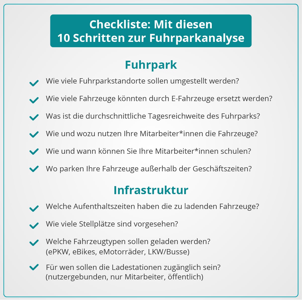 Checklist fleet analysis - umschalten.de